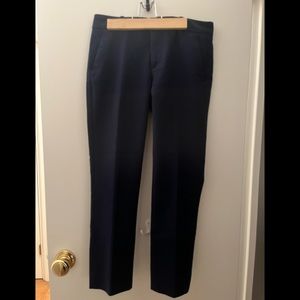 Navy cotton straight leg pants